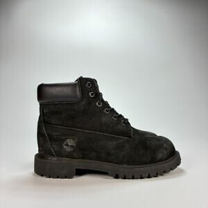Timberland Premium 6 Inch Black Leather Shoes Waterproof Boots Youth Size 2M